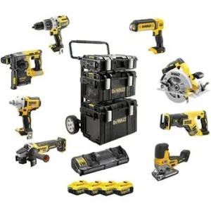 Pack 8 outils XR 18V 4x5Ah Li-Ion avec coffret DeWalt