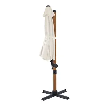 Parasol Cyrus Ø300 beige mât marron – Image 3