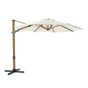 Parasol Cyrus Ø300 beige mât marron