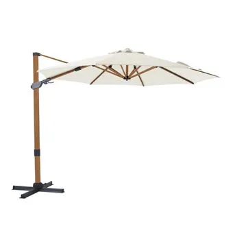 Parasol Cyrus Ø300 beige mât marron