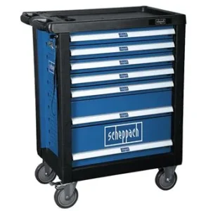 Servante d'atelier mobile 7 tiroirs charge max 450 kg avec 263 outils TW1000 Scheppach
