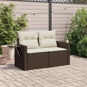 vidaXL Canapé de Jardin avec Coussins 2 Places, Siège avec Dossier – Image 3