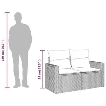 vidaXL Canapé de Jardin avec Coussins 2 Places, Siège avec Dossier – Image 4