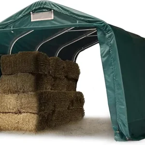 TOOLPORT Abri Tunnel Robuste 3,3x4,8 m Bâche PVC 2300N, abri de pâturage, Vert